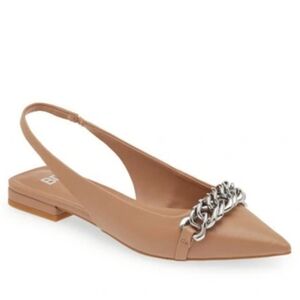 NWOT BP. Camille Pointed Toe Slingback Flats in Nude Mocha Sz.8